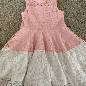 Girls pink and white lace and tulle dress size 7